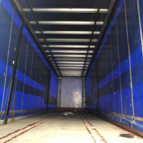 Inside of truck trailer