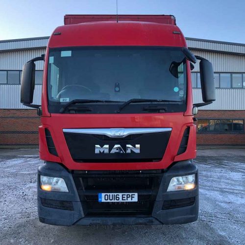 red man lorry exterior front end